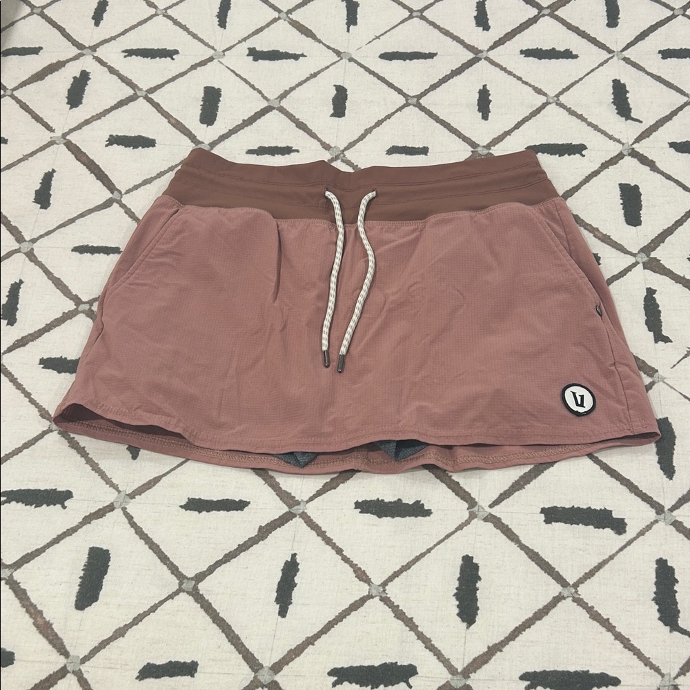 Vuori Rose Mini Skort with Rust Waistband